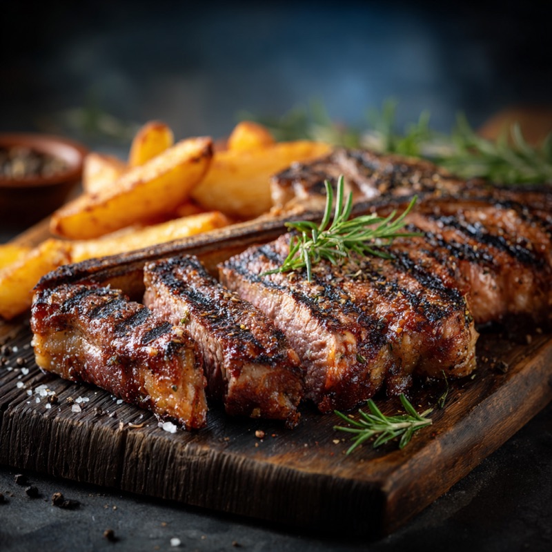 T-bone steak alla griglia affettata